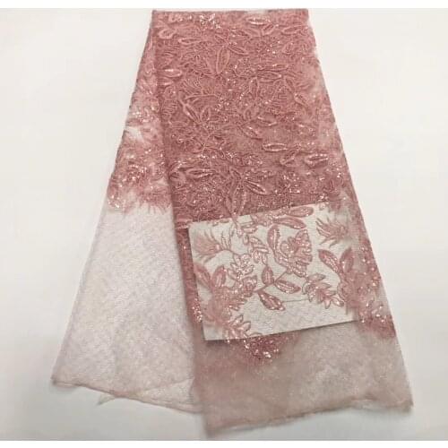 New Arrival African Sequins Lace Fabric Allover Leaves Pattern Shiny Sequined Tulle Fabric For Wedding Dress Bridal Gown X18851