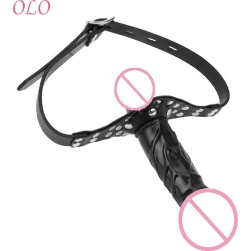 OLO Mouth Gag Adult Games Realistic Penis Sex Toys for Couples Strapon Dildo Head Strap on Double Dildos Bandage