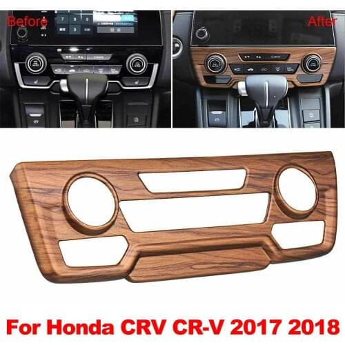 Peach Wood Grain Center Console CD Panel Cover Trim Car-Styling for Honda CRV CR-V 20172018 2019 Auto Accessories