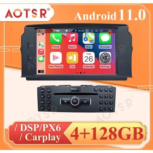 PX6 Android 11 4G+128GB CarPlay For MERCEDES BENZ C Class C180 C200 C230 GPS Navi Auto Radio Car Stereo Head Unit
