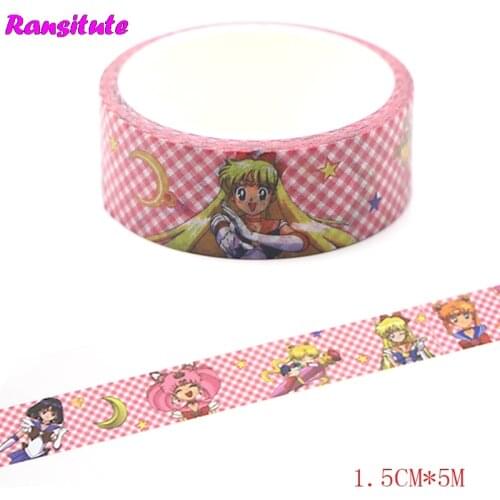 Ransitute R437 Sailor Moon Japanese Pocket Washi Tape DIY Color Book Toy Decoration Detachable Masking Tape