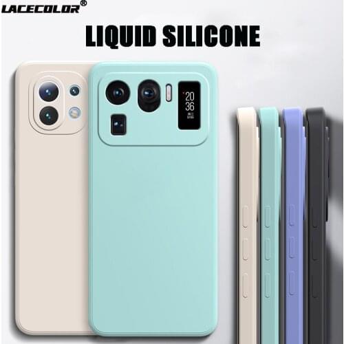 Luxury Square Liquid Silicone Phone Case For Xiaomi POCO X3 F3 10T 11 Lite Redmi Note 8 9 10 Pro 9S 9A 9C Shockproof Soft Cover