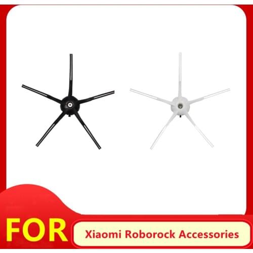 5-Arm Side Brush Replacement Part For Xiaomi Roborock S7 S6 MAXV S5 MAX Robot Vacuum Cleaner Black and white brush Accessories