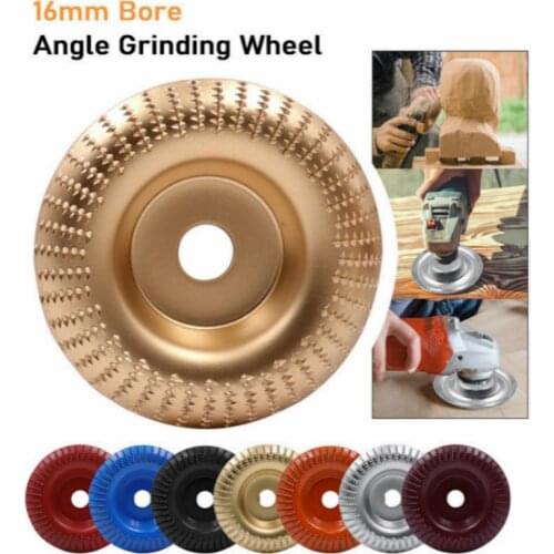 16mm Round Wood Angle Grinding Wheel Sanding Carving Rotary Tool Abrasive Disc for Angle Grinder Tungsten Carbide Shaping Wheel