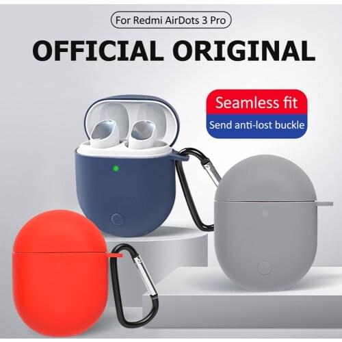 Silicone Case for Redmi AirDots 3 Pro Charging Case Shockproof Full Protective Case Cover with Keychain