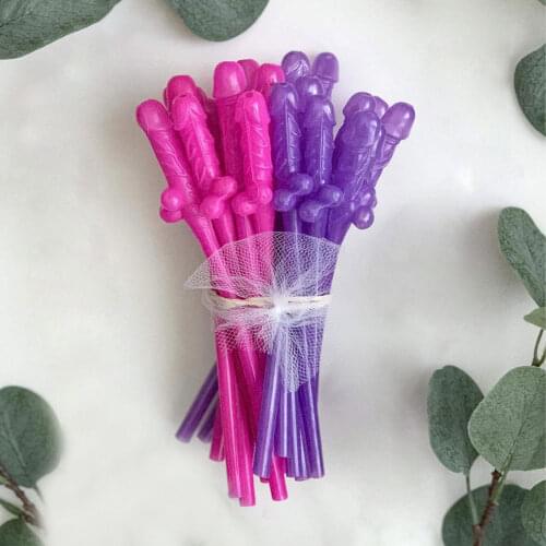 Bachelorette Drinking Straws - Pack of 24 Perfect for Bachelor Party and Bride Shower Naughty Party Crazy Drinking Straws