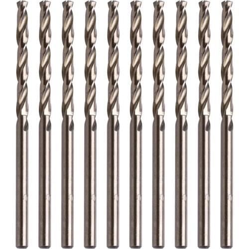 10Pcs/Set 3mm M35 Triangle Shank HSS-Co Cobalt Twist Drill Spiral Bit