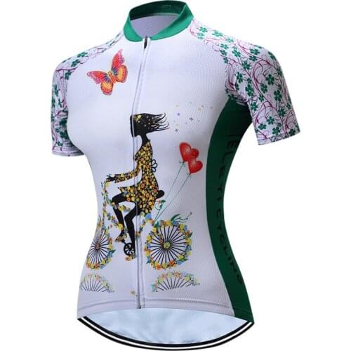 Teleyi Summer Womens Bike Shirt Ropa Ciclismo Short Sleeve Cycling Jersey Quick Dry Bicycle Clothes Maillot Cycling Clotihng