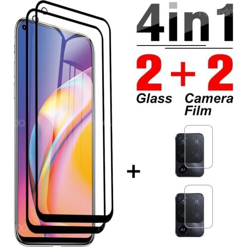 4-in-1 Cover Tempered Glass For Oppo Reno 2 Screen Protector For Oppo Reno 4 F 5 Lite 5F A 94 Phone Camera Protective Lens Film