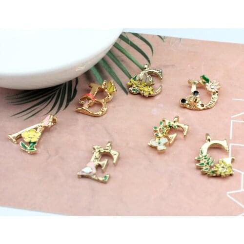 10pcs Flower English Letter Necklace Initials Name Necklaces Statement Pendant For Women Best Birthday Gift Diy Accessories