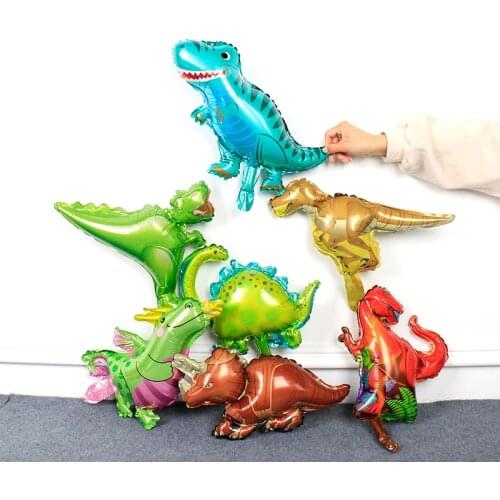 10pcs/set Mini Walking Dinosaur Foil Balloon Boy Animal Balloon Children Dinosaur Birthday Party Forest Party Decoration Balloon