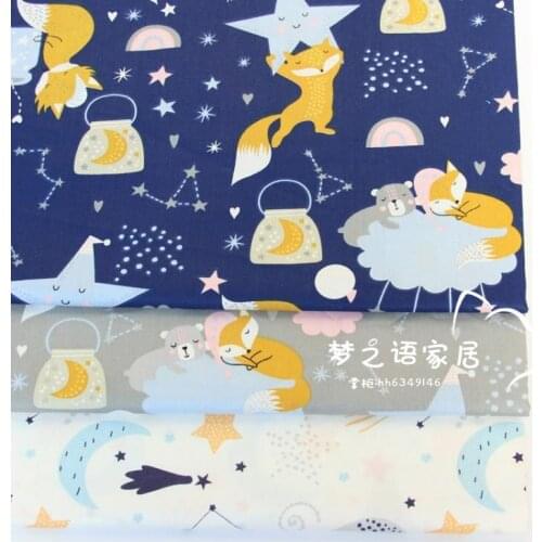 100% cotton twill fabrics for Fox Moon DIY Sewing textile tecido tissue patchwork home bedding pillow quilting tilda clothes