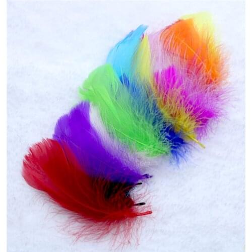 100 Pcs / Bag Natural Goose Feathers Plumes 4-8cm Colourful Swan Feather Plume for Home Decoration Craft DIY Jewelry Decoration