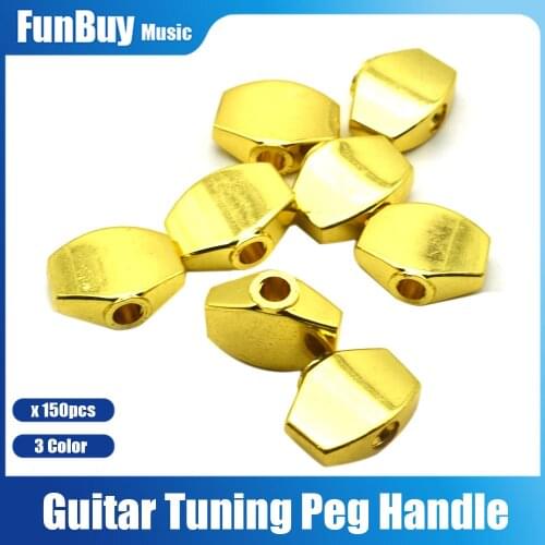150pcs Acoustic Electric Guitar Buttons Knobs Handle Small Oval Metal Guitar Tuning Pegs Keys Tuners Machine Heads Cap