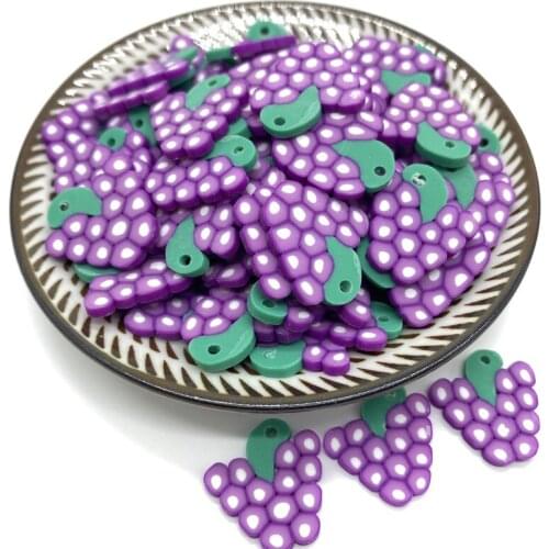 20Pcs/lot 20mm GrapeBeads Flakes Clay Beads Polymer Spacer Beads For Jewelry Making DIY Bracelet Hairpin #A89-18