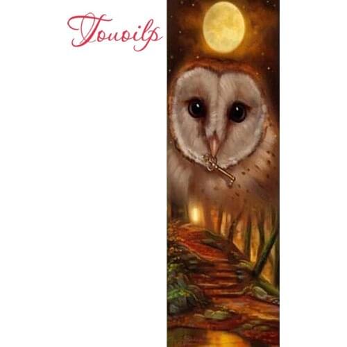 TOUOILP 3d diy Country road moon owl full square&round 5d diamond painting cross stitch diamond embroidery mosaic needlework