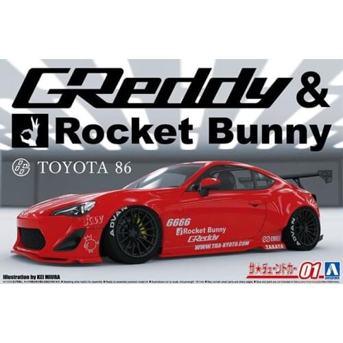 1/24 AOSHIMA plastic assembled car model toy TOYOTA 86 ZN6/86 Rocket Bunny GREDDY&ROCKET DIY assembled model kit #06186/06187