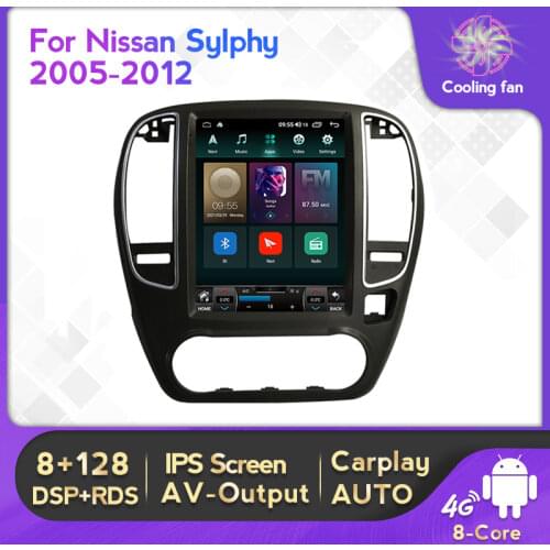9.7'' Tesla Style Screen Car Radio For Nissan Sylphy 2005-2012 Stereo Player 6+128G 8-Core Carplay Auto WIFI 4G LTE BT RDS DSP