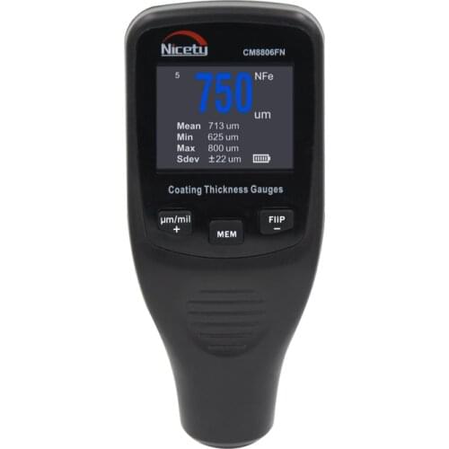 Digital Coating Thickness Gauge Meter TFT Car Body Auto Paint Coating Tester 50mil 1250um Fe NFe Measuring Tool Mil/um Backlight