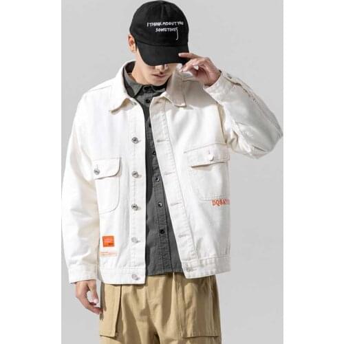 Denim Jacket Men 2021 New Spring Autumn Daily Tooling Tops Outerwear Trend Casual All-match Jackts Coats White Black 4XL 5xl