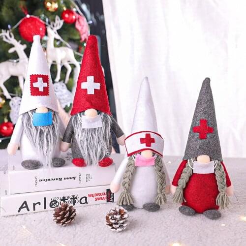 Zollor Doctors Nurses Santa Faceless Dolls Christmas Decoration Funny Christmas Dolls New Style Supplies Chidlern Kids Presents