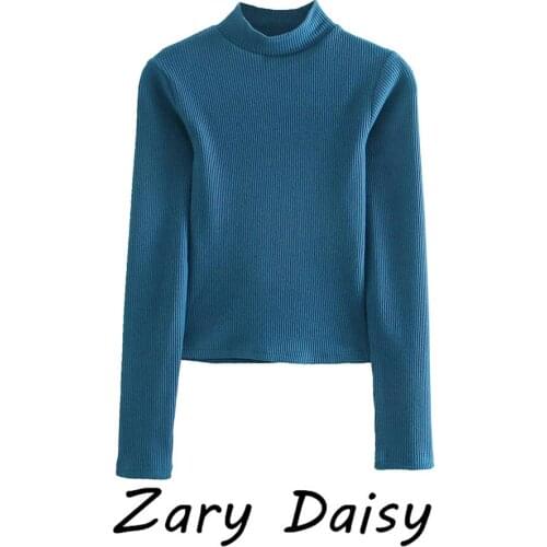 ZARY DAISY2021 early spring new slim and slim Joker French long sleeve backless hollow design T-shirt top female