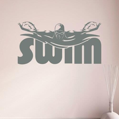Swimming Art Sports Vinyl Stickers Swimming Pool Signs Swimmer Gift Sports Decor For Girls Room Bedroom Decoration Murals Z399