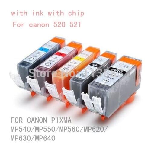 15pcs PGI-520 CLI-521 ink cartridge For canon PIXMA MP540 MP550 MP560 MP620 MP630 MP640 printers full ink