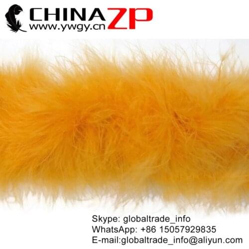 CHINAZP Factory Top Class Plumage Exporting 20g 20yards/lot Dyed Golden Turkey Marabou Feather Boa