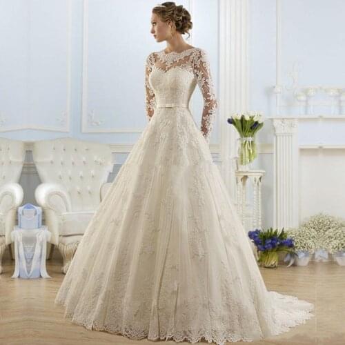KIVARY Long Sleeve Wedding Dresses