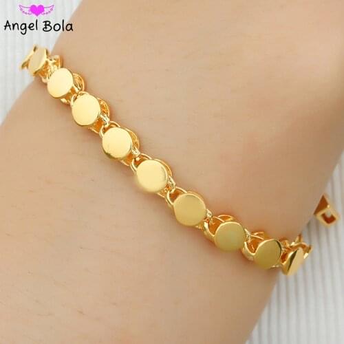 6mm/4mm Wide Gold Round Bracelet, A Fashion Luxury Jewelry Specially Designed for Men and Women In Muslim Wedding Banquets