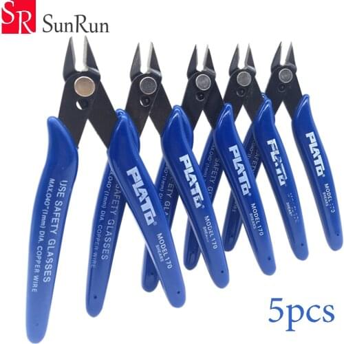 5pcs/Lot 170 Electrical Wire Cable Cutters Cutting Side Snips Flush Pliers Hand Tools Cutting Beading Pliers Tools