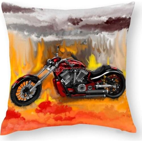 Magma Valley Pillow Case Soft Decorative Throw Pillow Cover Print PillowCase Waist Cover Pillows NOT Included Motor Show Motorcy