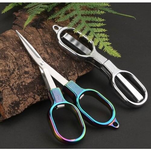 ZOTOONE Sewing Tailor Scissors Multi-function Folding Shears Zinc Alloy Silver Telescopic Shears Portable Travel Fishing Shears
