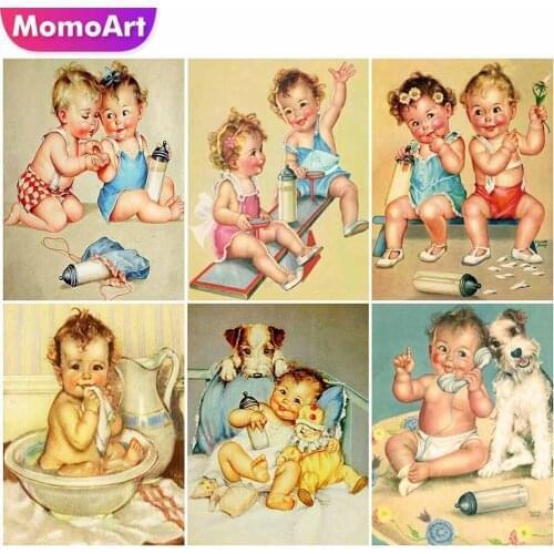 MomoArt Diamond Painting Baby 5D DIY Cross Stitch Diamond Embroidery Portrait Craft Kit Christmas Decoration