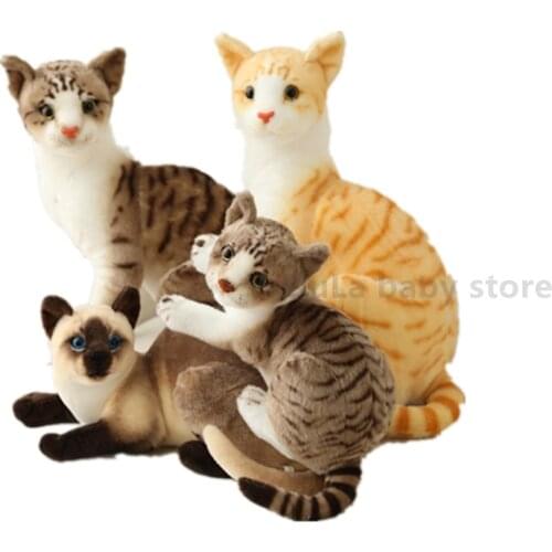 New high quality simulation laying cat plush toy super cute simulation baby doll home decor Christmas birthday gift for kids
