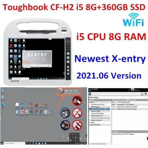 Newest 2021.06 xentry DA-S Full software remote install with Toughbook CF-H2 Tablet work for Benz mb star C4 C5 Diagnostic Tool
