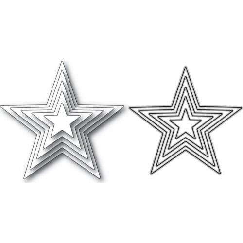 2020 New Star Nesting Frame Pattern Metal Cutting Dies for DIY Scrapbooking and Card Making Decorative Embossing Craft No Stamps