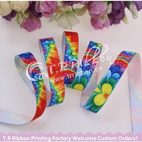 New! Heat transfer printed FOE elastic, 5/8 inch Fold Over Elastic ribbon, Free shipping 100 yards/lot