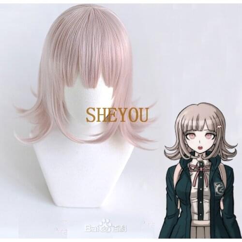Anime Super DanganRonpa Dangan Ronpa Chiaki Nanami Heat Resistant Cosplay Costume Wig + Track + Wig Cap
