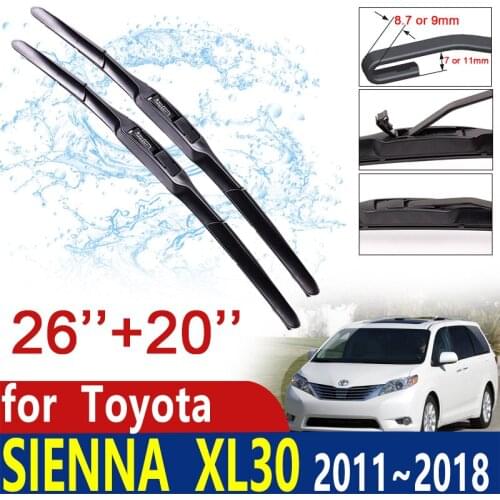 For Toyota Sienna XL30 2011~2018 Windscreen Windshield Wipers Car Wiper Blade Car Accessories 2012 2013 2014 2015 2016 2017