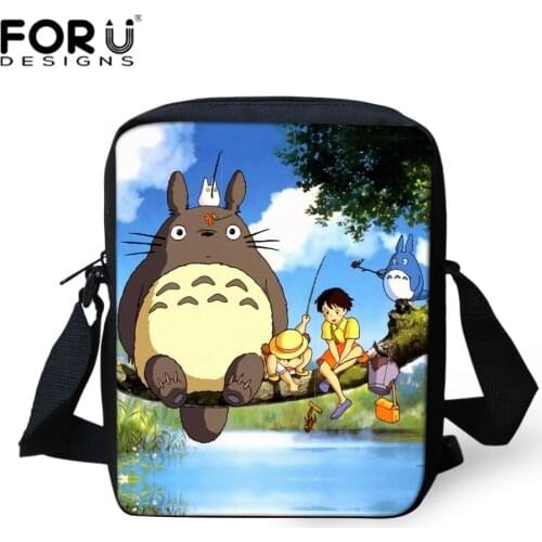FORUDESIGNS Totoro Hot Crossbody Bags For Women Casual Mini Messenger Bag For Girls Flap Polyester Lightweight Shoulder Bags