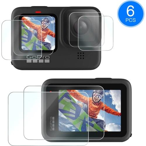Gopro Hero 9 Screen Lens Protector Tempered Glass 6PCS High Definition Ultra-Thin Anti-Fingerprint Action Camera Accessories