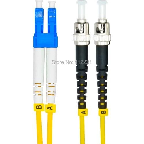 10Meters LC to ST Duplex Singlemode Optical Fiber Patch Cord Cable,LC/PC-ST/PC,3.0mm,9/125 LC-ST 10M