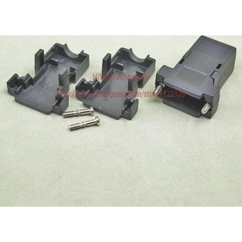 10pcs/lot) RS232 DB9 DB15 3Rows Serial Port Shell Cover 9 Pin D Sub Connector Plastic Rapid Assembly Shell Cover Black Color