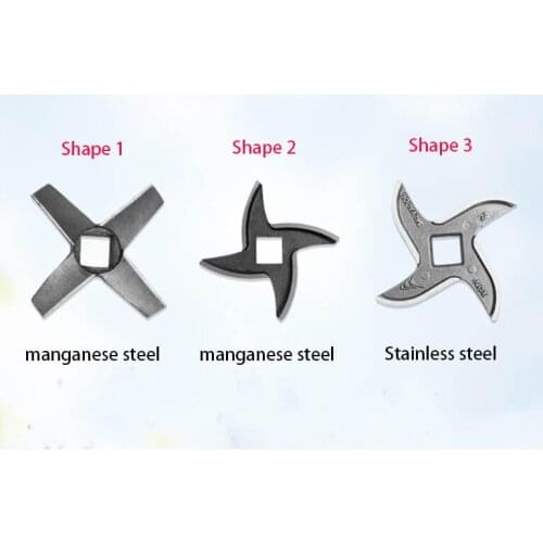 2PCS/LOT 32/42/52/62 Cross Knife For Mincing Machine Manganese/Stainless Steel Meat Knife Meat Grinder Blade