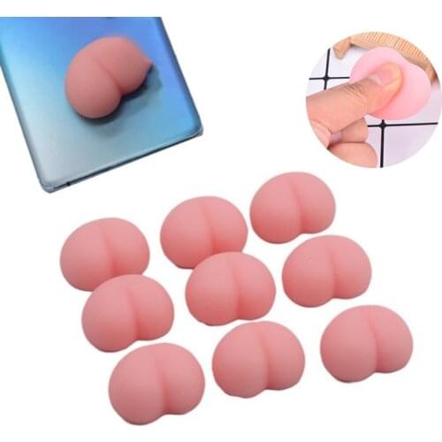 5Pcs New Relax Toys Mini Peach Squishy Squeeze Soft Stress And Anxiety Relief Toy Mochi Cute Funny Toys Pink Funny Gift