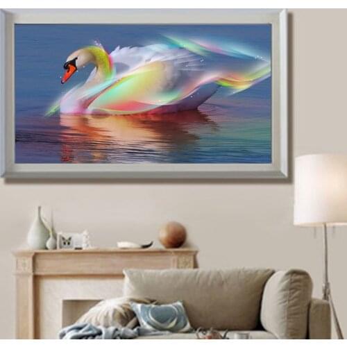 Diamond Embroidery Diy Diamond Painting Cross Stitch Kits Diamond Mosaic Swan Full Square Diamond Embroidery AD085