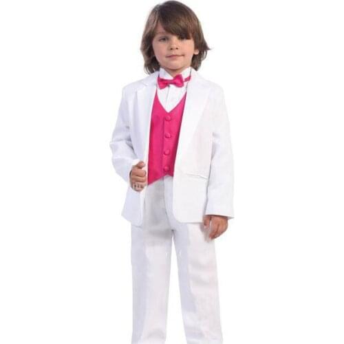 Top selling/Custom made cheap Tailcoat Kid Notch Collar Children tuxedo Wedding Suit Boys Attire(Jacket+Pants+Tie+Waistcoat) G97