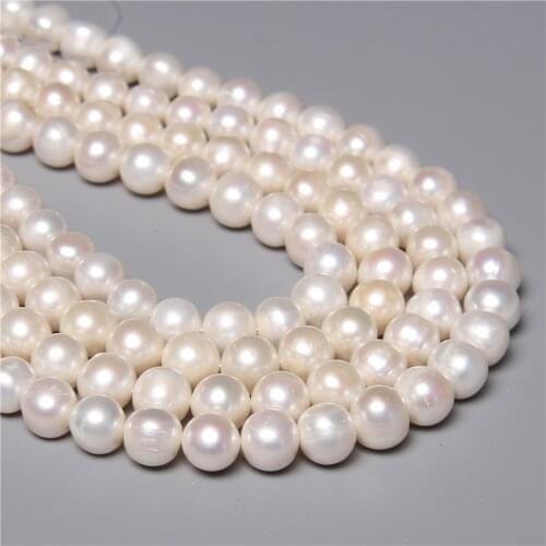 10-11mm Fashion Real Round White Cultured Freshwater Pearls Beads Wholesale Natural Pearl Bead For Jewelry Making Handmade Gifts